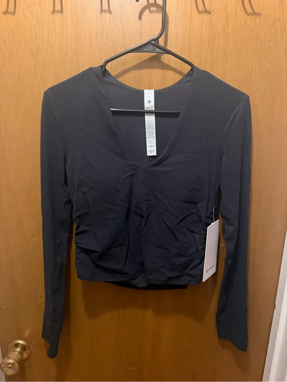 lululemon athletica Black Long Sleeve V-Neck Top